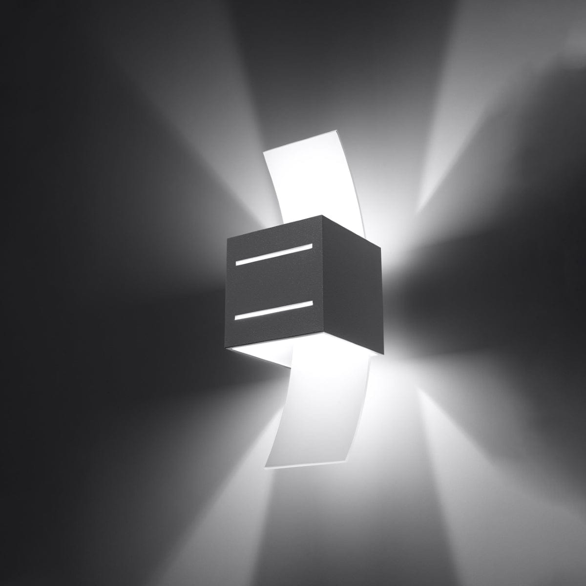 Loreto Vägglampa - Grå - Modern Aluminium &amp; Glas - G9 LED Kompatibel - 10x12x30 cm