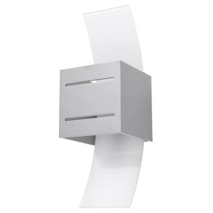 Loreto Vägglampa - Grå - Modern Aluminium &amp; Glas - G9 LED Kompatibel - 10x12x30 cm