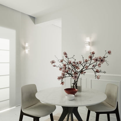 Loreto Vägglampa - Vit - Modern Aluminium &amp; Glas - G9 LED Kompatibel - 10x12x30 cm