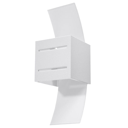 Loreto Vägglampa - Vit - Modern Aluminium & Glas - G9 LED Kompatibel - 10x12x30 cm