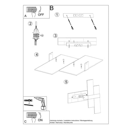 Massimo Väggetabel - Krom &amp; Vit - G9 Max 8W - Modern Rökig Belysning