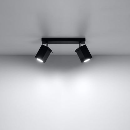 Merida Industrial Black Double Spotlight - Justerbar Stål Vägg- &amp; Taklampa - 30x6x16 cm