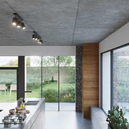 Merida Industrial Black Quad Spotlight - Justerbar Stål Vägg- och Taklampa - 25x25x16 cm