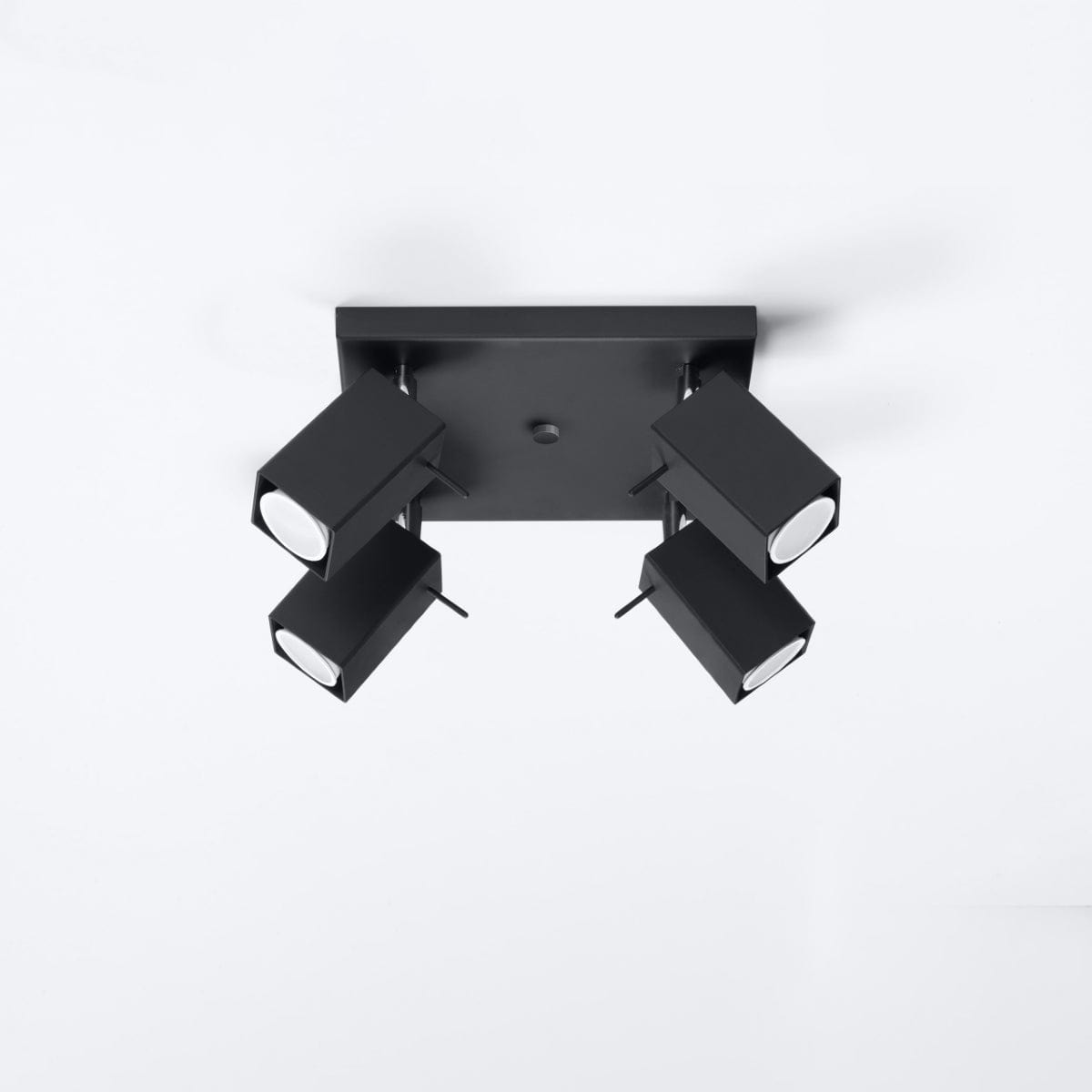 Merida Industrial Black Quad Spotlight - Justerbar Stål Vägg- och Taklampa - 25x25x16 cm