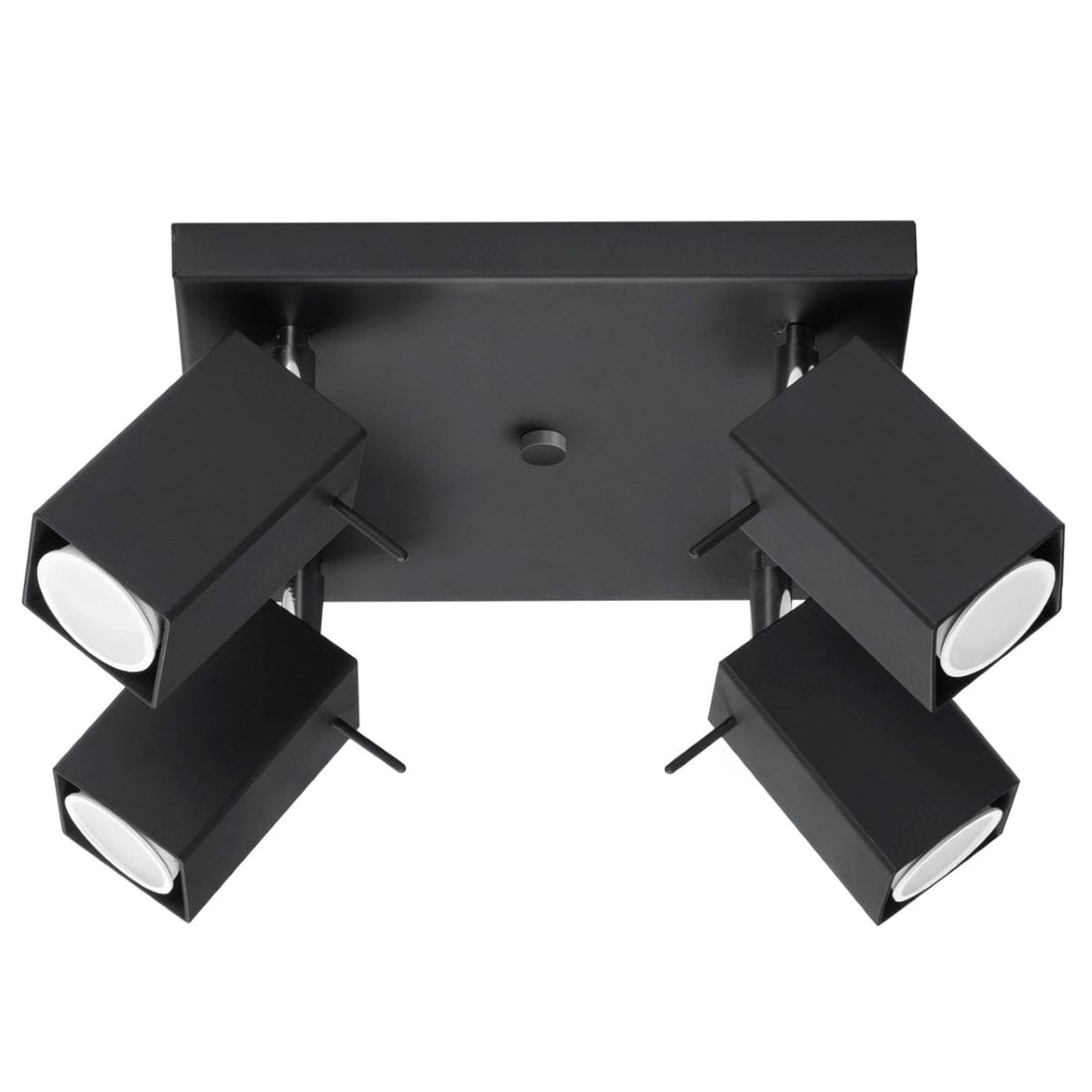 Merida Industrial Black Quad Spotlight - Justerbar Stål Vägg- och Taklampa - 25x25x16 cm