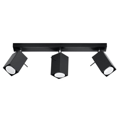 Merida Industrial Black Triple Spotlight - Justerbar Stål Vägg- &amp; Taklampa - 45x6x16 cm