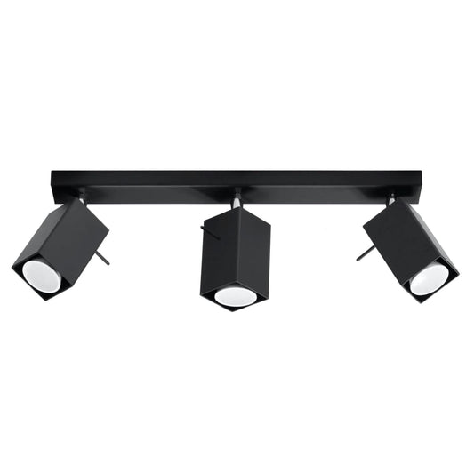 Merida Industrial Black Triple Spotlight - Justerbar Stål Vägg- & Taklampa - 45x6x16 cm