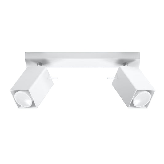 Merida Industrial White Dubbel Spotlight - Justerbar Stål Taklampa, 30x6x16 cm