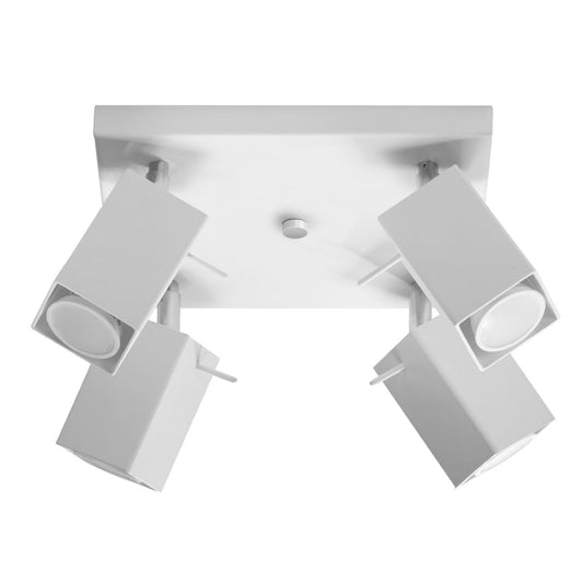 Merida Industrial White Fyrfaldig Spotlights - Justerbar Stål Taklampa, 25x25x16 cm