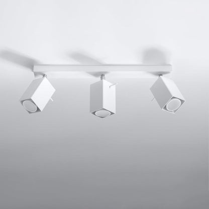 Merida Industrial White Triple Spotlight - Justerbar Stål Taklampa, 45x6x16 cm