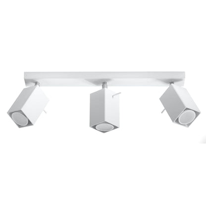 Merida Industrial White Triple Spotlight - Justerbar Stål Taklampa, 45x6x16 cm