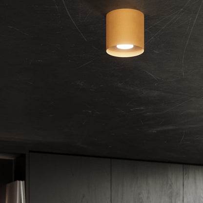 MIKA Taklampa Guld - Minimalistisk Design - Anpassningsbar Lampa - Modern och Mångsidig - Högkvalitativ Polsk Produktion - Elegant Cylindrisk Form
