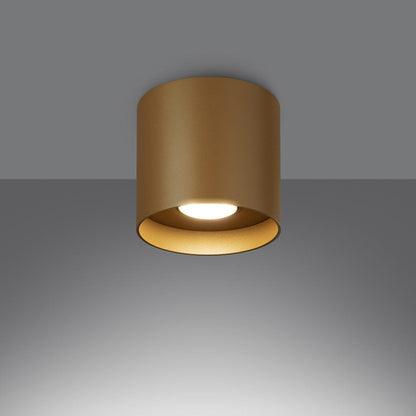 MIKA Taklampa Guld - Minimalistisk Design - Anpassningsbar Lampa - Modern och Mångsidig - Högkvalitativ Polsk Produktion - Elegant Cylindrisk Form