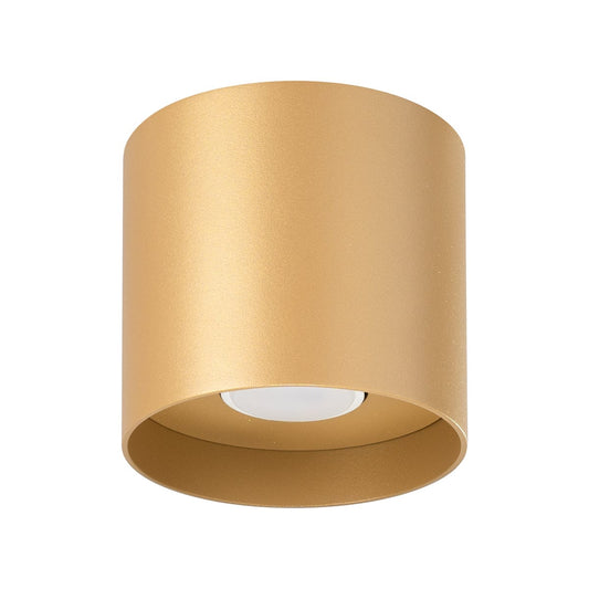 MIKA Taklampa Guld - Minimalistisk Design - Anpassningsbar Lampa - Modern och Mångsidig - Högkvalitativ Polsk Produktion - Elegant Cylindrisk Form