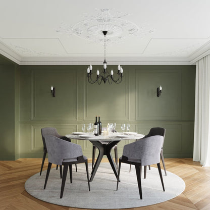 Minerwa Chandelier - 3-armad kandelaber design - E14 - Svart stålfinish - Klassisk elegans