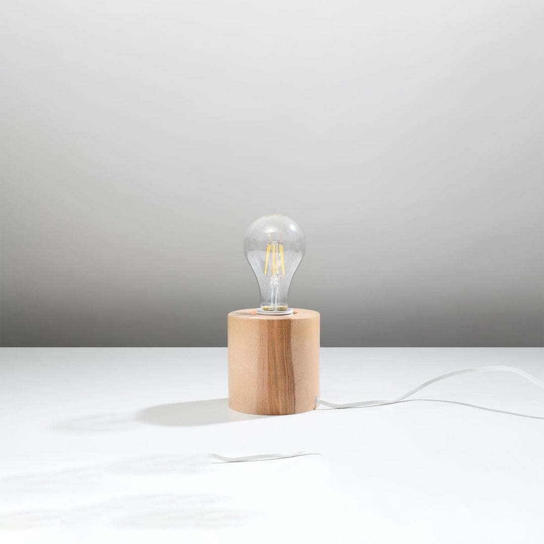 Naturlig Trä Bordslampa - Minimalistisk Fyrkantig Design - E27 Kontakt - 10x10x10 cm