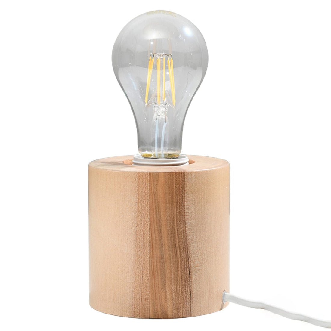 Naturlig Trä Bordslampa - Minimalistisk Fyrkantig Design - E27 Kontakt - 10x10x10 cm