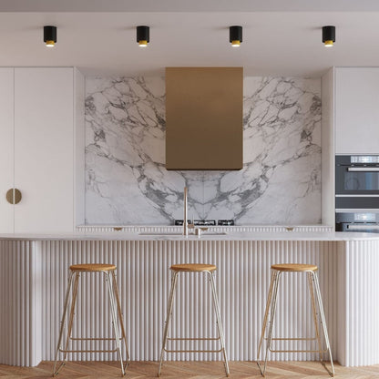 NESI Taklampa Svart - Svart och Guld Design - Utbytbara GU10 Ljuskällor - Enkel Installation - Snabb Rengöring - Modern och Klassisk Stil