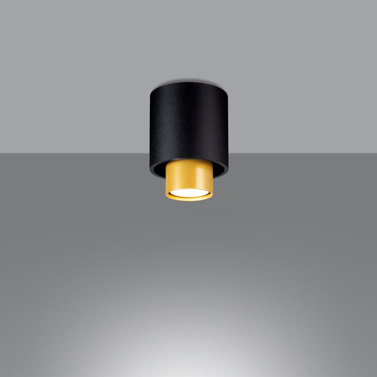 NESI Taklampa Svart - Svart och Guld Design - Utbytbara GU10 Ljuskällor - Enkel Installation - Snabb Rengöring - Modern och Klassisk Stil