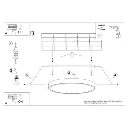 Onyx 30 Taklampa Svart LED 3000K - Rund Takplafond - Enkelt och Elegant Design - Lätt att Rengöra - Mjuk och Diffuserad Ljus - Minimalistisk Stil