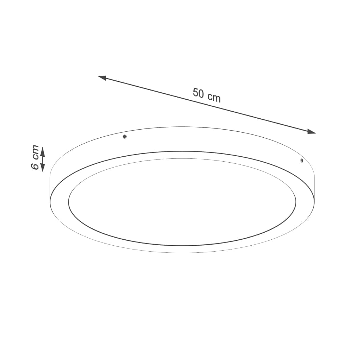 Onyx 50 Taklampa Svart LED 3000K - Rund Takplafond - Enkel och Elegant Design - Lätt att Rengöra - Mjuk och Diffus Ljus - Minimalistisk Stil