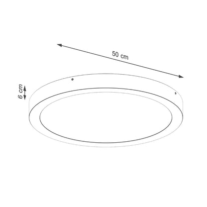 Onyx 50 Taklampa Vit LED 3000K - Rund Takplafond - Enkel och Elegant Design - Lätt att Rengöra - Mjuk och Diffuserad Ljus - Minimalistisk Stil