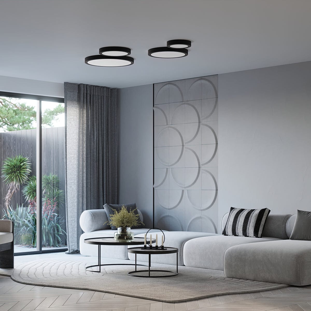 Onyx 60 Taklampa Svart LED 3000K - Rund Takplafond - Enkel och Elegant Design - Lätt att Rengöra - Mjukt och Diffust Ljus - Minimalistisk Stil