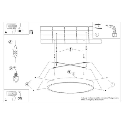 Onyx 60 Taklampa Vit LED 3000K - Rund Takplafond - Enkel och Elegant Design - Lätt att Rengöra - Mjuk och Diffunderad Ljus - Minimalistisk Stil