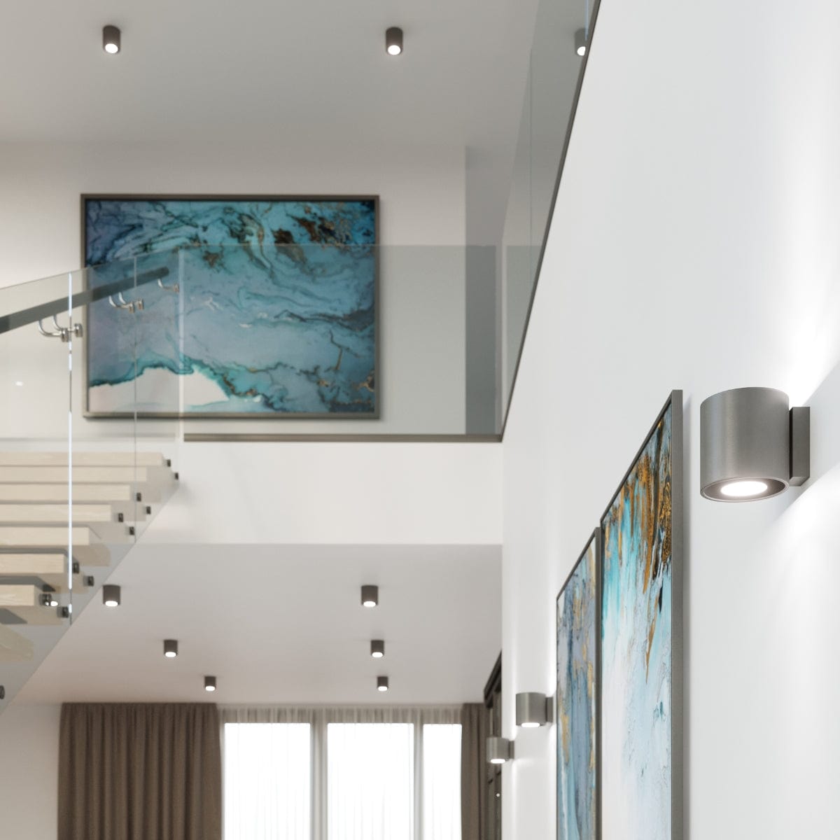 ORBIS Taklampa 1 Antracit - Minimalistisk Downlight Design - Lätt att Rengöra - Snabb och Praktisk Installation - Hög Hållbarhet - Utbytbart GU10 Glödlampor - Flera Färg- och Texturalternativ