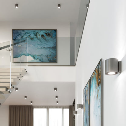 ORBIS Taklampa 1 Antracit - Minimalistisk Downlight Design - Lätt att Rengöra - Snabb och Praktisk Installation - Hög Hållbarhet - Utbytbart GU10 Glödlampor - Flera Färg- och Texturalternativ