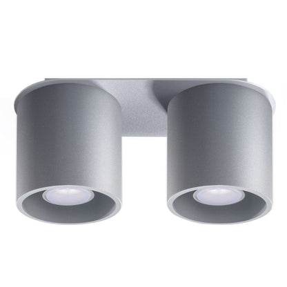 Orbis Gray Tak/ Vägglampa - Dubbel Cylindrisk Skärmar - Aluminium - Modern Design