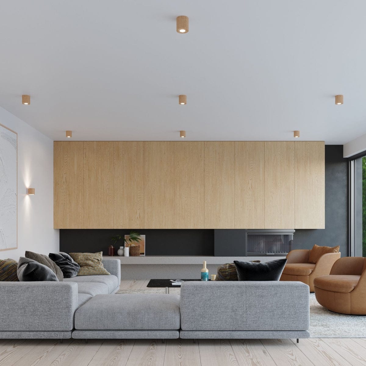 ORBIS Naturlig Trä Taklampa - Minimalistisk Design - Lätt att Rengöra - Snabb Installation - Varmt Trämaterial - Utbytbara GU10 Glödlampor - Mångsidig Stil