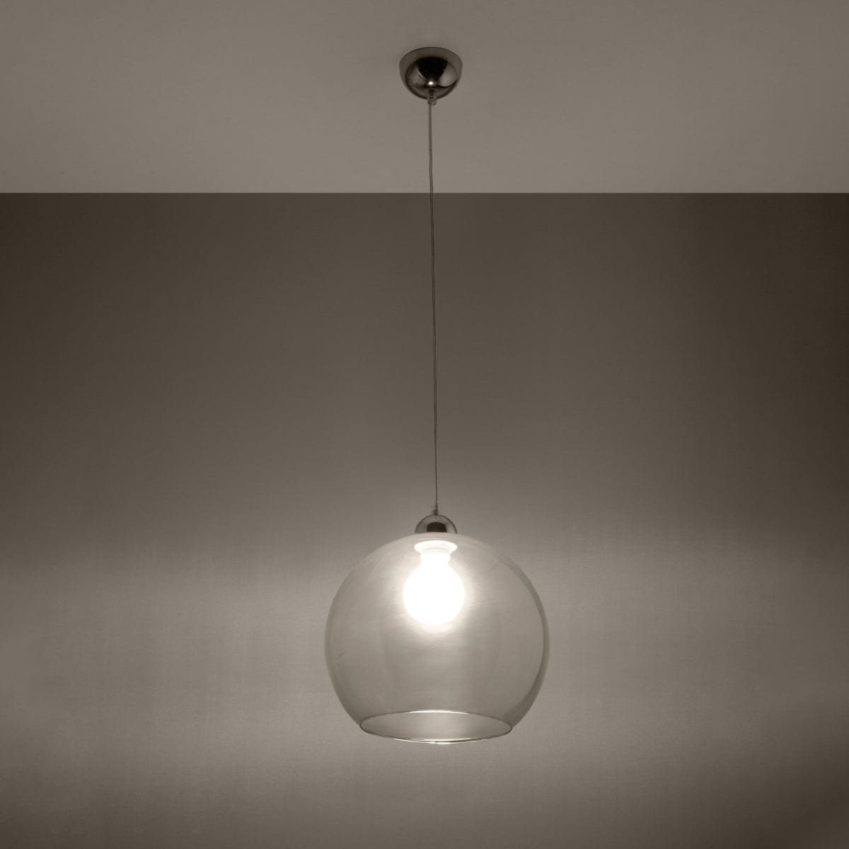Pendellampa Boll - Transparent Glasbollampa - Elegant Hängande Ljus - 8 Färgval - Utbyttbar E27 Lampa - Jämn Ljusspridning - Lätt att Rengöra