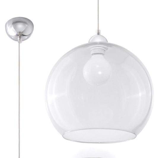 Pendellampa Boll - Transparent Glasbollampa - Elegant Hängande Ljus - 8 Färgval - Utbyttbar E27 Lampa - Jämn Ljusspridning - Lätt att Rengöra