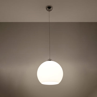 Pendellampa Boll - Vit Glasbollampa - Elegant Hängande Lampa - 8 Färgval - Utbytbar E27 Lampa - Jämn Ljusspridning - Lätt att Rengöra