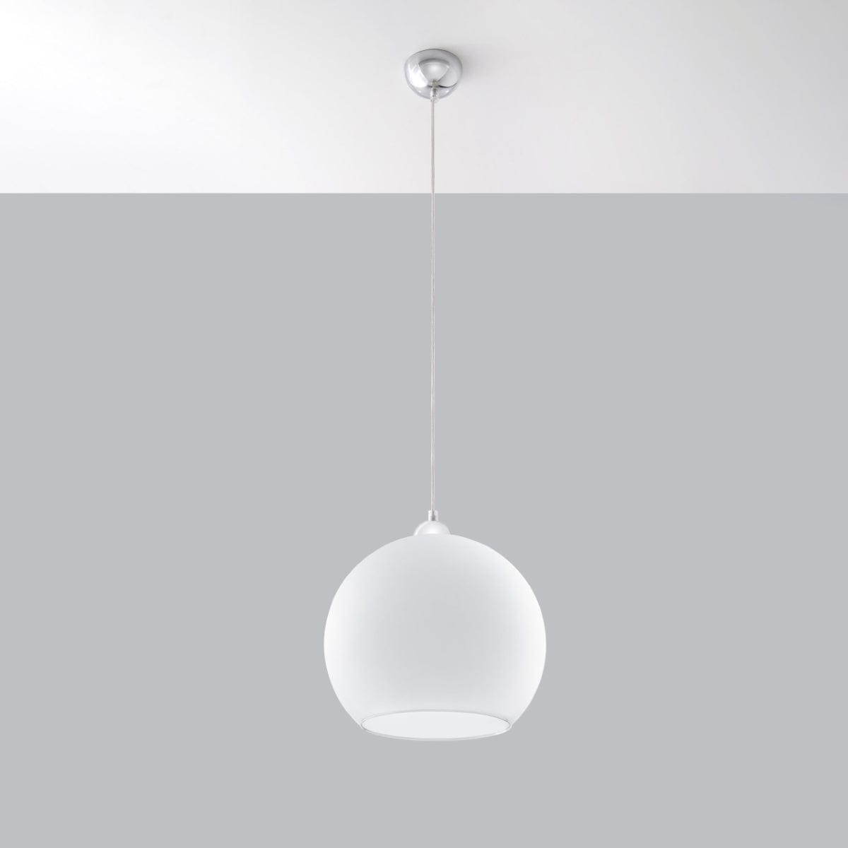 Pendellampa Boll - Vit Glasbollampa - Elegant Hängande Lampa - 8 Färgval - Utbytbar E27 Lampa - Jämn Ljusspridning - Lätt att Rengöra