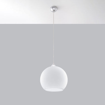Pendellampa Boll - Vit Glasbollampa - Elegant Hängande Lampa - 8 Färgval - Utbytbar E27 Lampa - Jämn Ljusspridning - Lätt att Rengöra