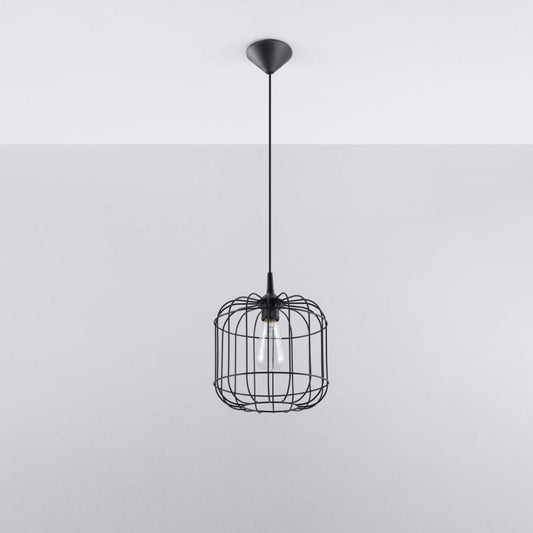Pendellampa Celta Black - Modern Designer Hängande Lampa - Justerbar Höjd - Geometrisk Skärm - Utbytbar E27 Lampa - Stilig & Funktionell