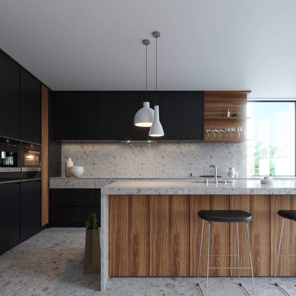 Pendellampa Damaso - Industriell betongdesign - Minimalistisk loftstil - Hållbar ljusgrå betong - Universellt monteringssätt - Utbytbart E27-ljusbulb