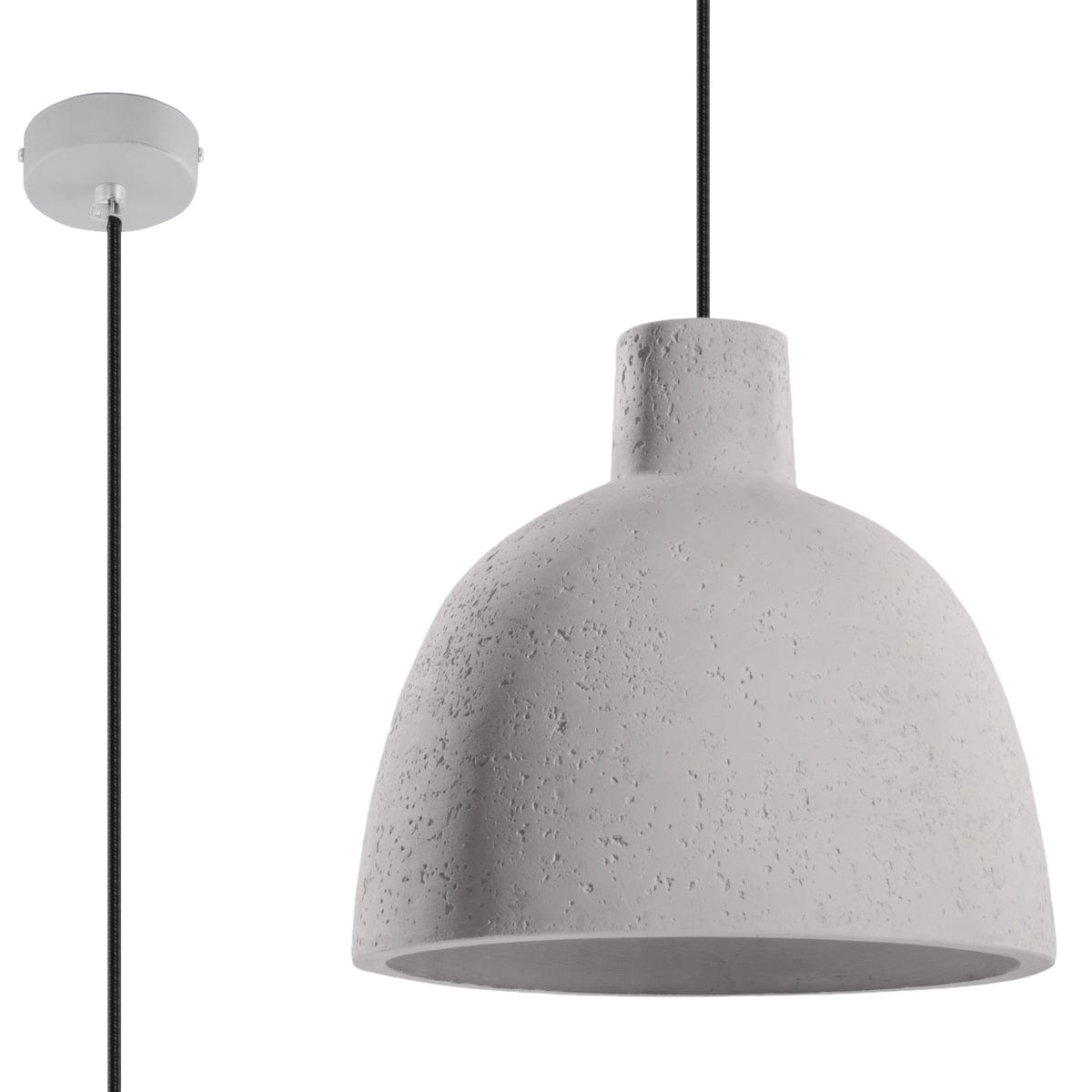 Pendellampa Damaso - Industriell betongdesign - Minimalistisk loftstil - Hållbar ljusgrå betong - Universellt monteringssätt - Utbytbart E27-ljusbulb