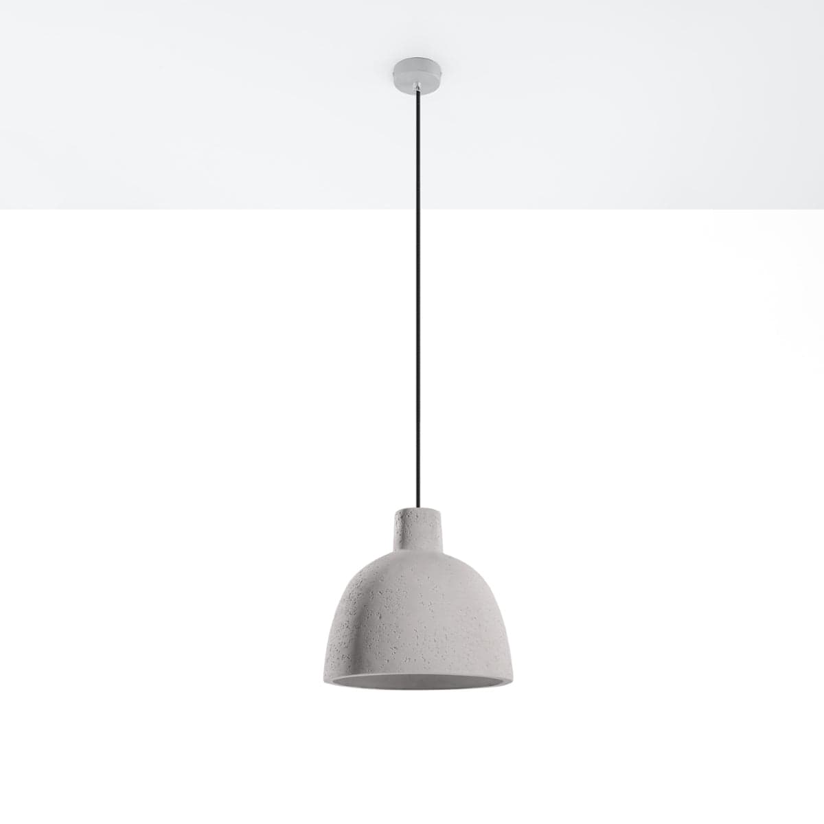 Pendellampa Damaso - Industriell betongdesign - Minimalistisk loftstil - Hållbar ljusgrå betong - Universellt monteringssätt - Utbytbart E27-ljusbulb