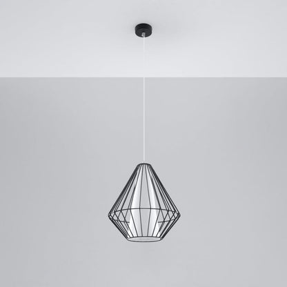 Pendellampa Demi Black - Geometrisk designerpendel - Justerbar höjd - Minimalistisk modern stil - Utbytbart E27-ljuskälla - Funktionell och elegant