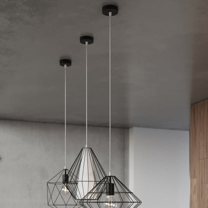 Pendellampa Demi Black - Geometrisk designerpendel - Justerbar höjd - Minimalistisk modern stil - Utbytbart E27-ljuskälla - Funktionell och elegant