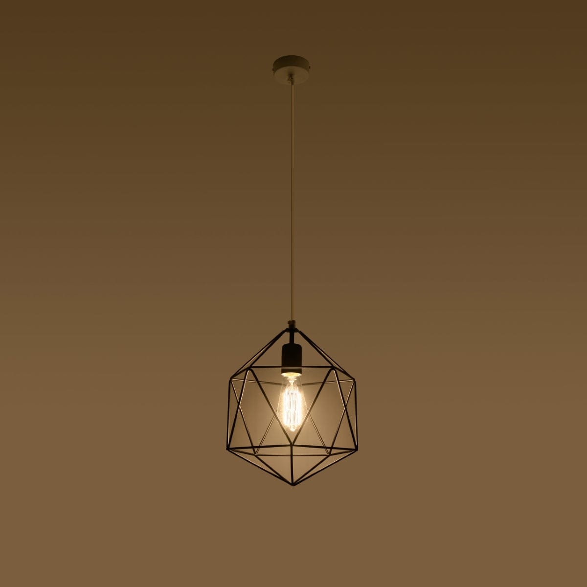 Pendellampa Gaspare Svart - Designer Geometrisk Pendellampa - Justerbar Upphängningshöjd - Universell Design - Utbytbar E27 Lampa