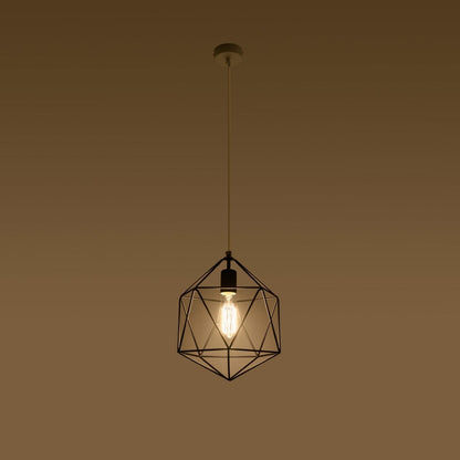 Pendellampa Gaspare Svart - Designer Geometrisk Pendellampa - Justerbar Upphängningshöjd - Universell Design - Utbytbar E27 Lampa