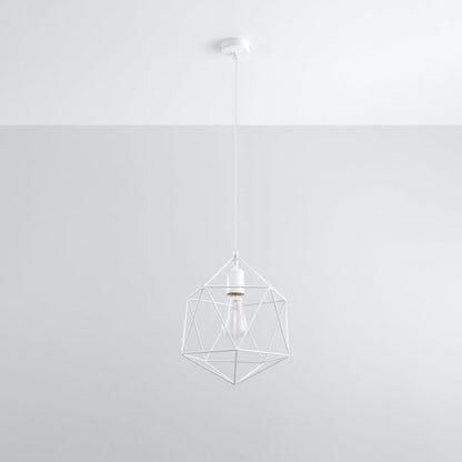 Pendantlampa Gaspare Vit - Designer Geometrisk Pendantlampa - Justerbar Upphängningshöjd - Universell Design - Utbytbart E27 Lampa