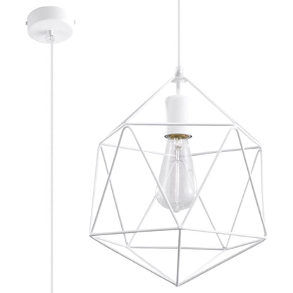 Pendantlampa Gaspare Vit - Designer Geometrisk Pendantlampa - Justerbar Upphängningshöjd - Universell Design - Utbytbart E27 Lampa
