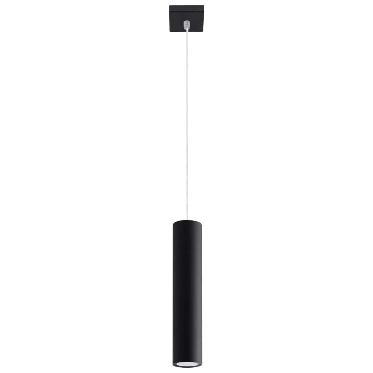 Pendellampa Lagos 1 Svart - Minimalistisk Metallhängande Lampa - Justerbar Höjd - GU10 Lampa Kompatibel - Hållbar Pulverlackerad Stålskärm