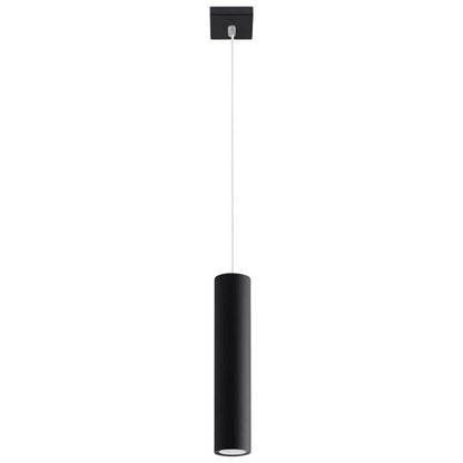 Pendellampa Lagos 1 Svart - Minimalistisk Metallhängande Lampa - Justerbar Höjd - GU10 Lampa Kompatibel - Hållbar Pulverlackerad Stålskärm