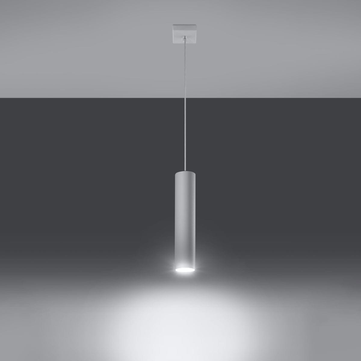 Pendellampa Lagos 1 Vit - Minimalistisk Hängande Lampa - Justerbar Höjd - GU10 Lampa Kompatibel - Hållbar Pulverlackerad Stålskärm